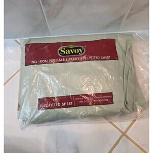 Vtg Savoy No Iron Percale Luxury Full Fitted Sheet